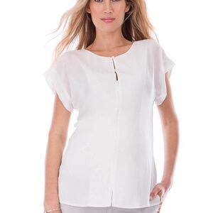 Seraphine Sz 6 Nancy White Invisible Zip Nursing Office Blouse